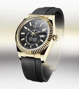 The black dial fake watch has a date window.